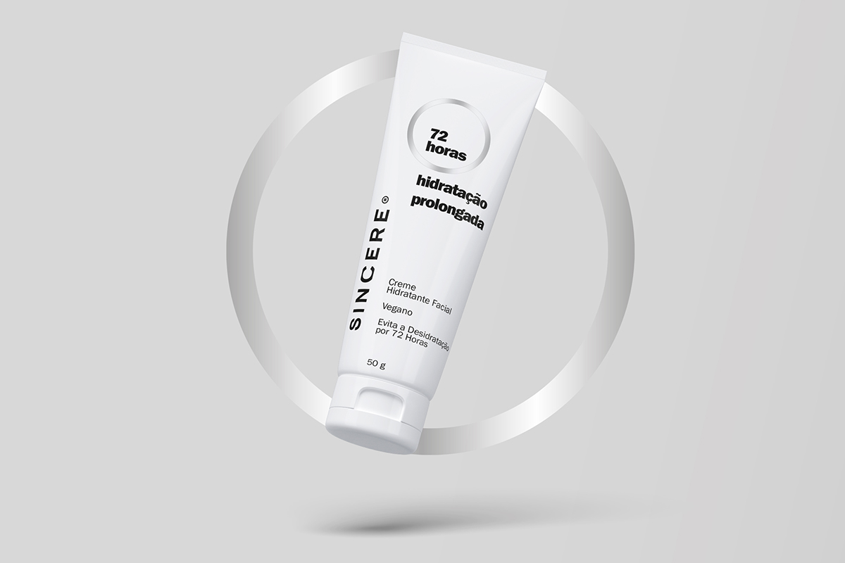 Design de embalagens para dermocosméticos SINCERE. Projeto assinado por ENTRE Design.