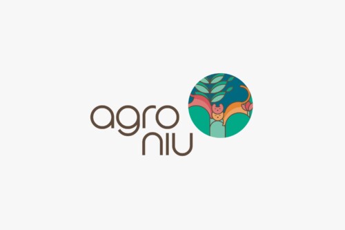 Logo design for Agropecuária Agro Niu in Palhoça/SC, featuring natural elements that represent agriculture and gardening. Branding project by ENTRE Design.