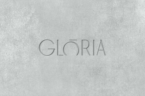Minimalist logo design for the Viplan Glória residential development, featuring clean typography that reflects modern architecture and structural solidity.
